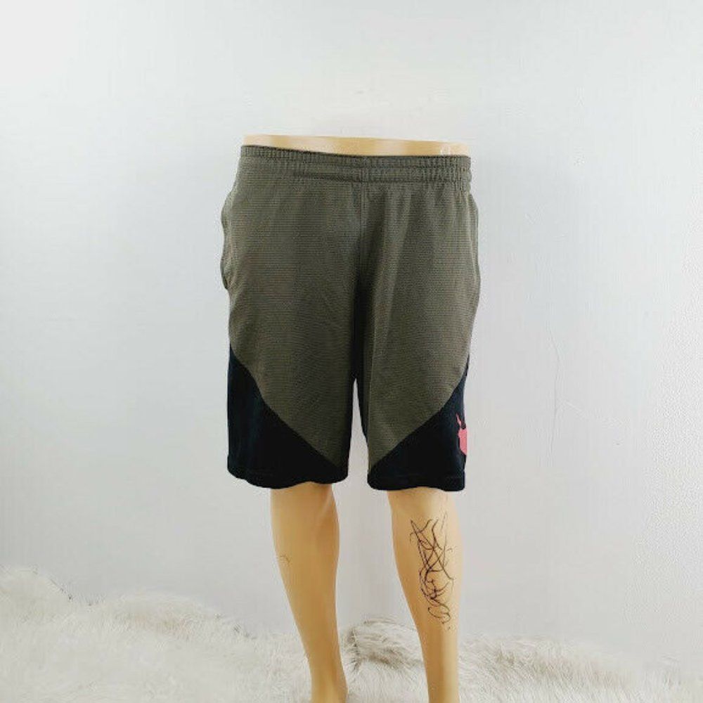 Nike‎ Mens Olive Black Standard HBR Elastic Waist Activewear Shorts Size L
